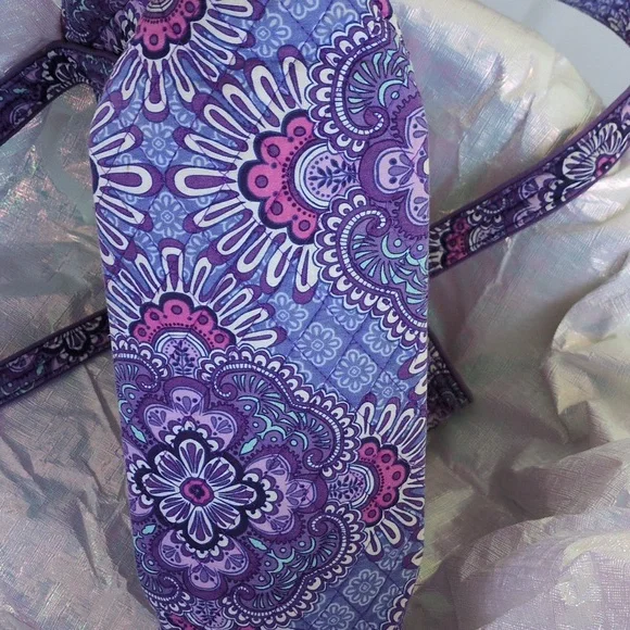 Vera Bradley Purple Floral Quilted Tote Bag - Picture 4 of 6